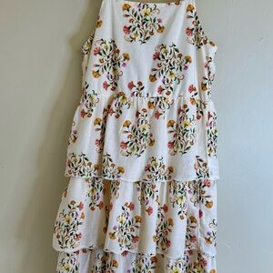 Old Navy Girls XL (14–16) White Eyelet Tiered Sleeveless Dress